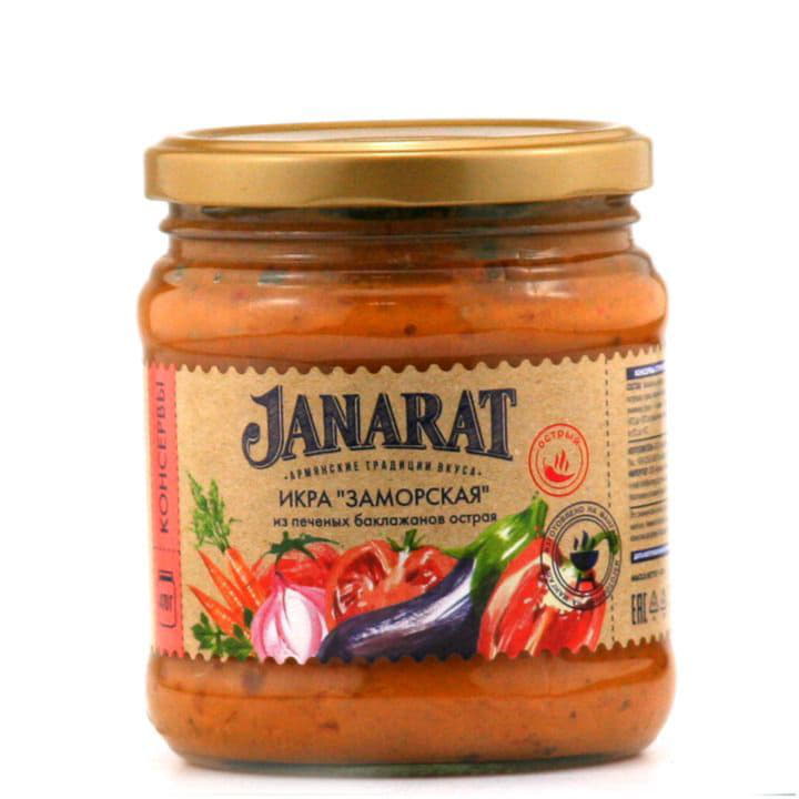 Икра Заморская из печеных баклажанов острая Janarat 470 г Santreyd 9678