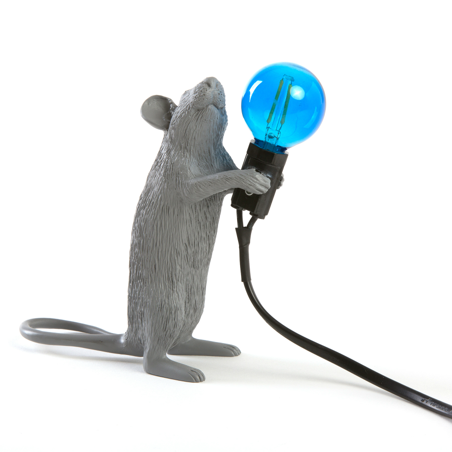 Светильник настольный Mouse Lamp Standing, серый Seletti 14938 - Вид №6