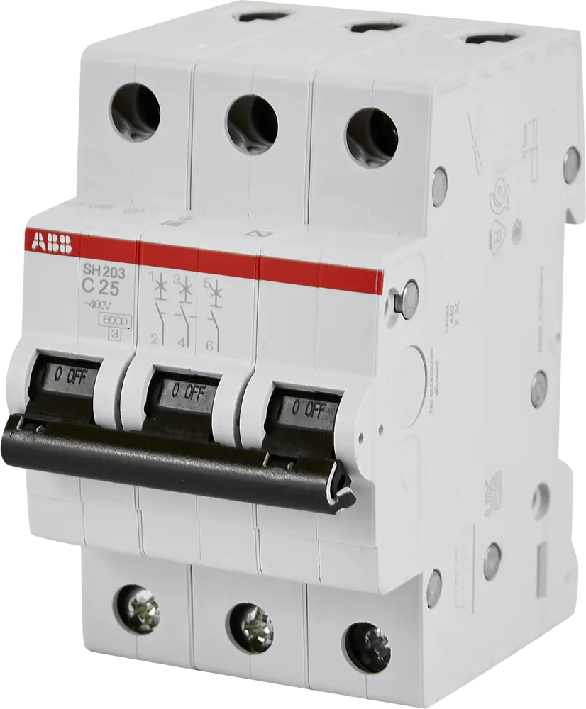 87932452 Автоматический выключатель ABB SH203 3P C25 А 6 кА STLM-1106524
