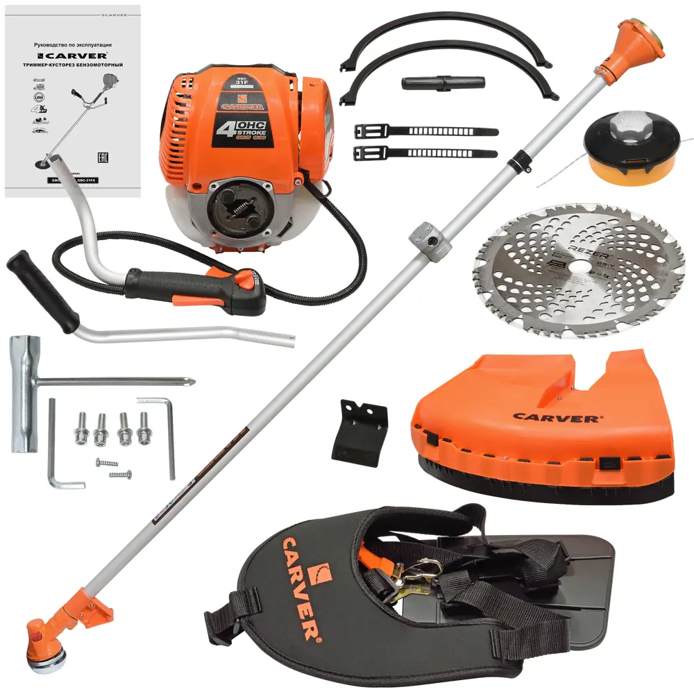 Мотокоса бензиновая Carver GBC-31F 4Т 1.1 л.с STLM-2009733 - Вид №2