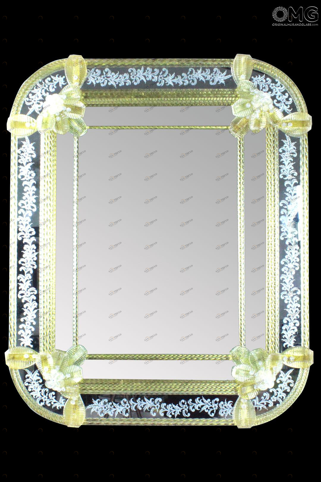 911 ORIGINALMURANOGLASS Венецианское зеркало Miraggio - овальное - муранское стекло OMG  см 