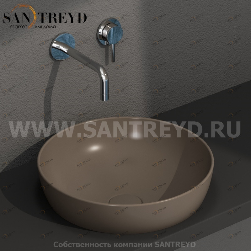 B6T38CS Встроенная раковина под столешницу круглая Ceramica Globo T-EDGE