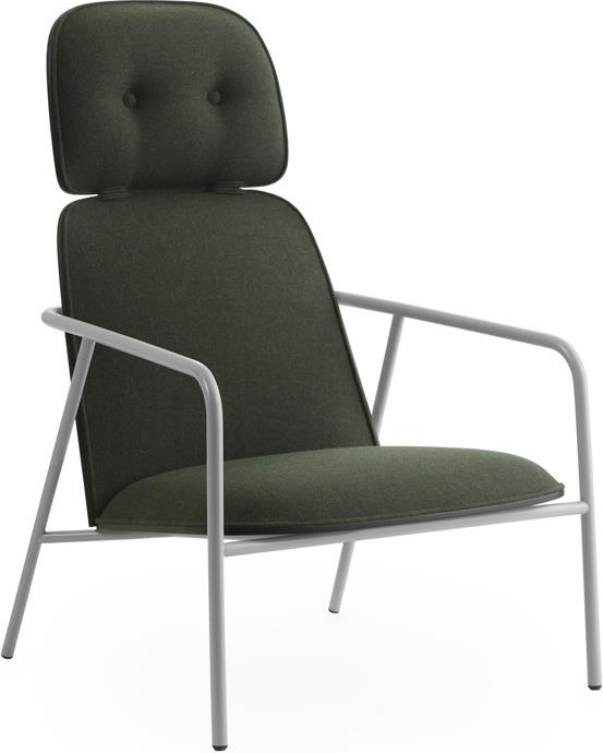601823 Кресло для отдыха Pad High Grey Steel Black / Synergy Normann Copenhagen 