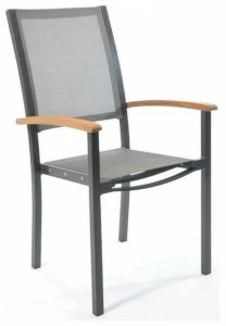 FISCHER MÖBEL Алюминиевый садовый стул с подлокотниками, с высокой спинкой Forum