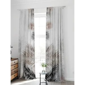 91713522 Комплект штор на шторной ленте Comfy Way Ритенерос 150x300 см цвет белый STLM-1061456