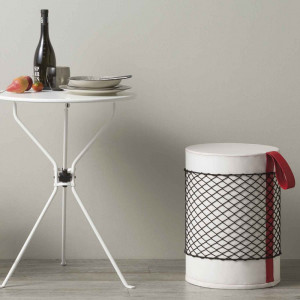EVRLWBPMRREVER Life Design Дизайнерский табурет с ручкой - Roll Roll Сиденье: чисто-белое, Ручка: красная