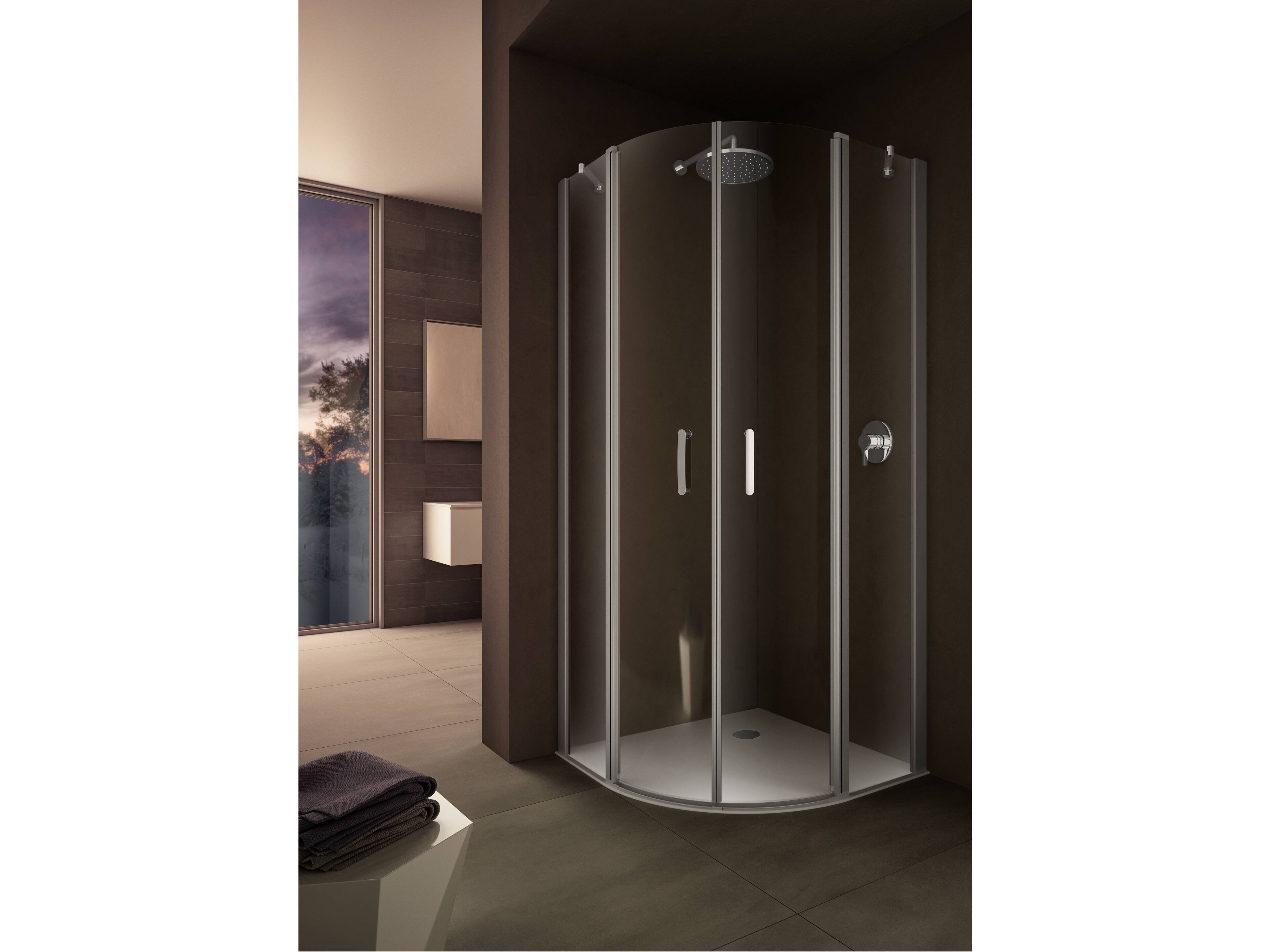 Стеклянная полукруглая душевая кабина Provex Industrie ARCH-00003534 - Вид №1