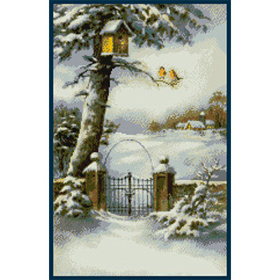 150х235кл Схема для вышивания цв. А3 ДК-206 "Зимний пейзаж" Santreyd 