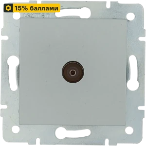 17920997 ТВ-розетка проходная встраиваемая Lexman Виктория шлейф, цвет матовое серебро STLM-1402296