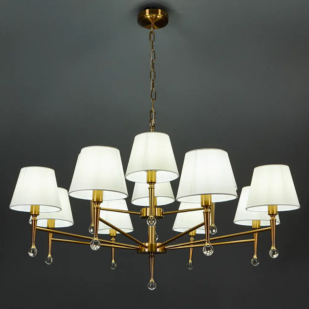 Freya Подвесная люстра на 12 ламп с плафонами-колоколами в латунном исполнении 85283306 STLM-0060848 - Вид №1