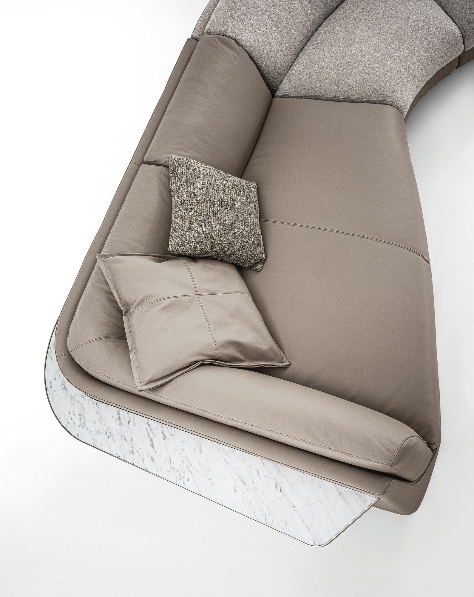 Угловой диван из кожи и ткани Longhi Loveluxe 2021-Rhythm'21 collection ARCH-00044116 - Вид №3