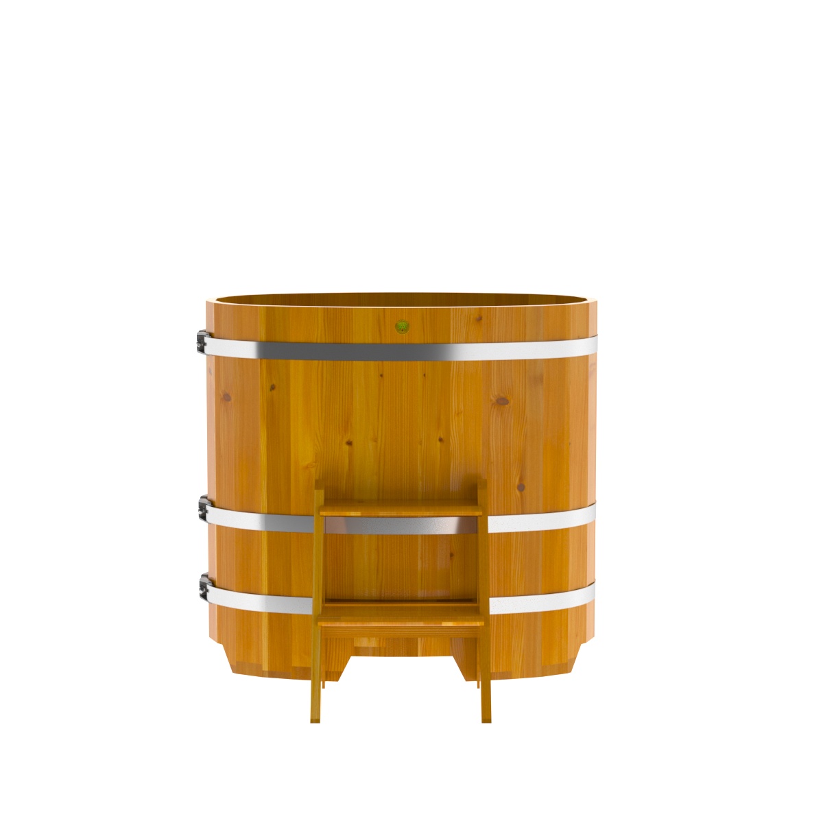 2245 Купель овальная из лиственницы Рустик 0,59х1,06х1,0 натуральная Alyarus  - Вид №4