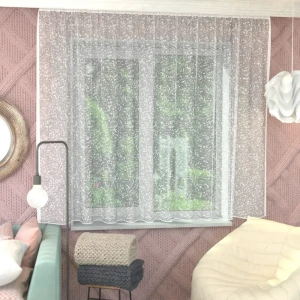 91297919 Тюль без шторной ленты для кухни Лента 9241511, 170x165 см цвет белый STLM-1499546