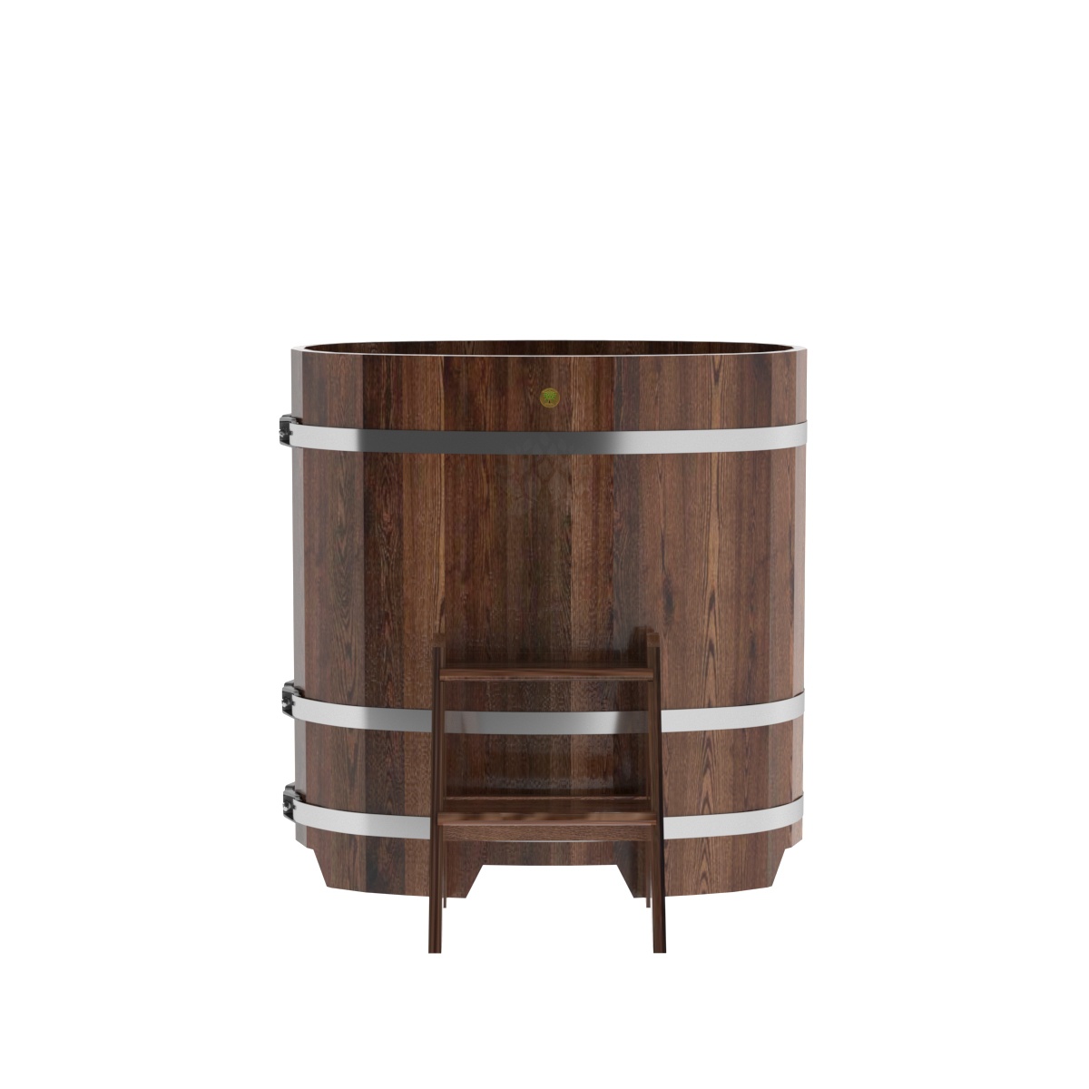 1130 Купель овальная из лиственницы 0,59х1,06х1,10 морёная премиум Alyarus  - Вид №4