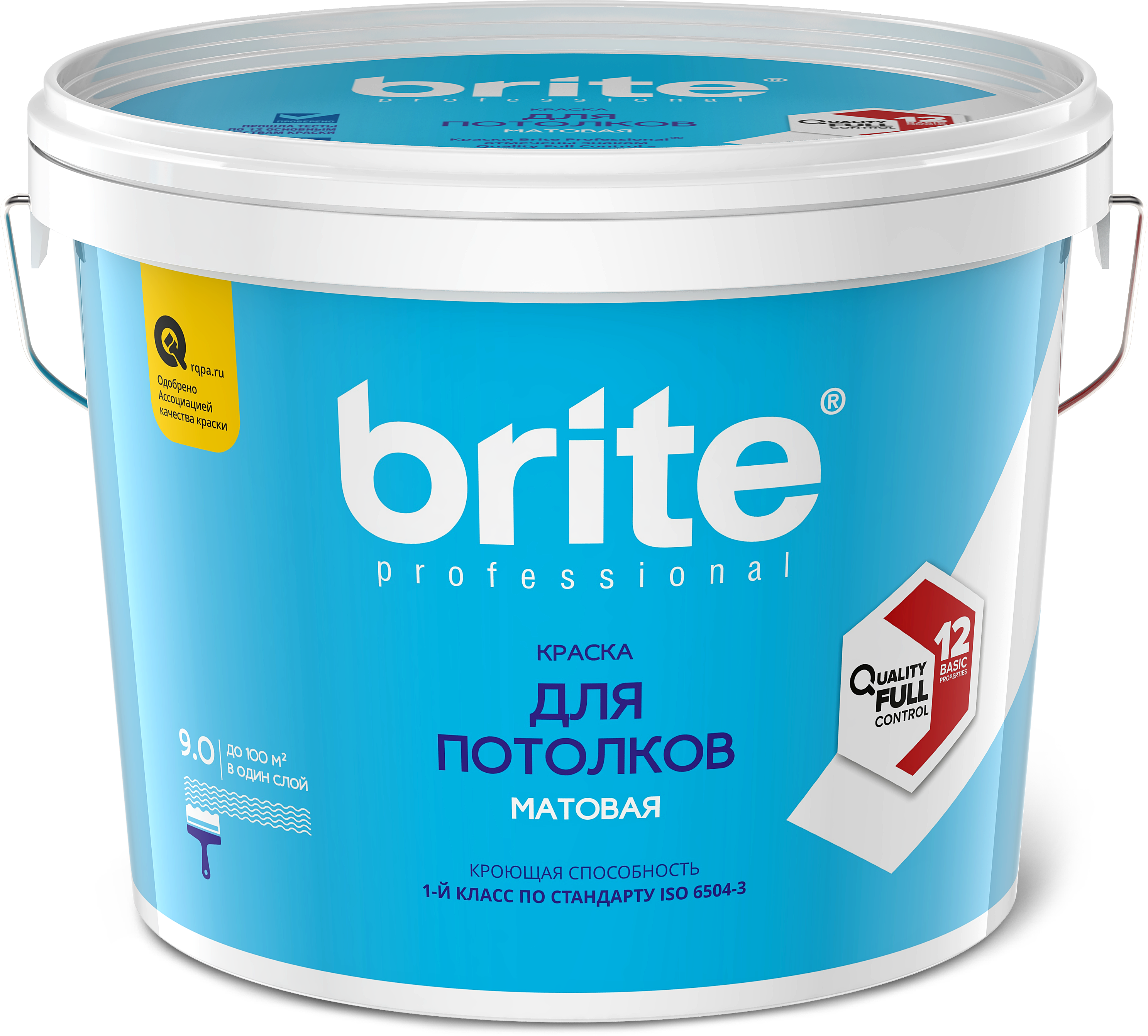 90228773 Краска Professional для потолков белая матовая база А 9 л STLM-0140391 BRITE