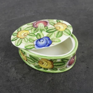 Шкатулка "Конаковские розы" (овальная)