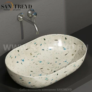 B6O60GB Накладная раковина на столешницу  овальная Ceramica Globo T-EDGE