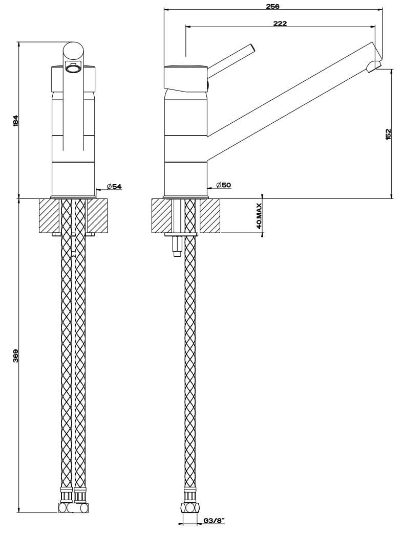 Смеситель для кухни из латуни с одним отверстием Gessi CARY ARCH-00035931 - Вид №3