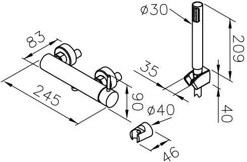 JUSTIME Смеситель для душа с ручным душем Pan i sun-id-1414619 - Вид №1