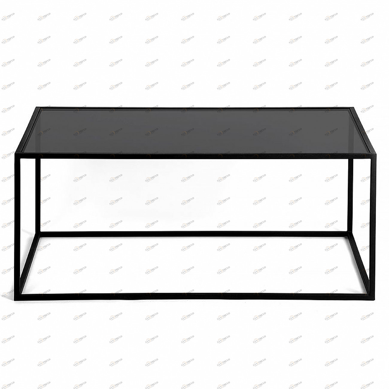 Журнальный столик черный со стеклом 100 см London black INTELLIGENT DESIGN  260823 Черный 