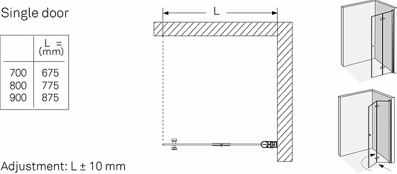 59901197 Складная душевая дверь IFO Space, SPNKB 900 правая - Вид №8