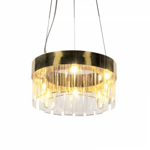 Люстра стеклянная 24х48 см золотая Delight Collection BRCH9071-48 DELIGHT COLLECTION ДИЗАЙНЕРСКИЕ 00-3883073 Золото;прозрачный