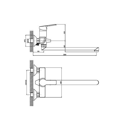 Orange Prim M42-211cr однорычажный смеситель для ванны/душа Хром sun-id-1516918 - Вид №1