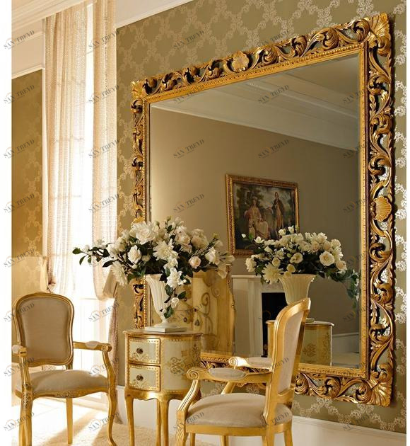 Andrea Fanfani Квадратное настенное зеркало сусальным золотом Opera 1085-1