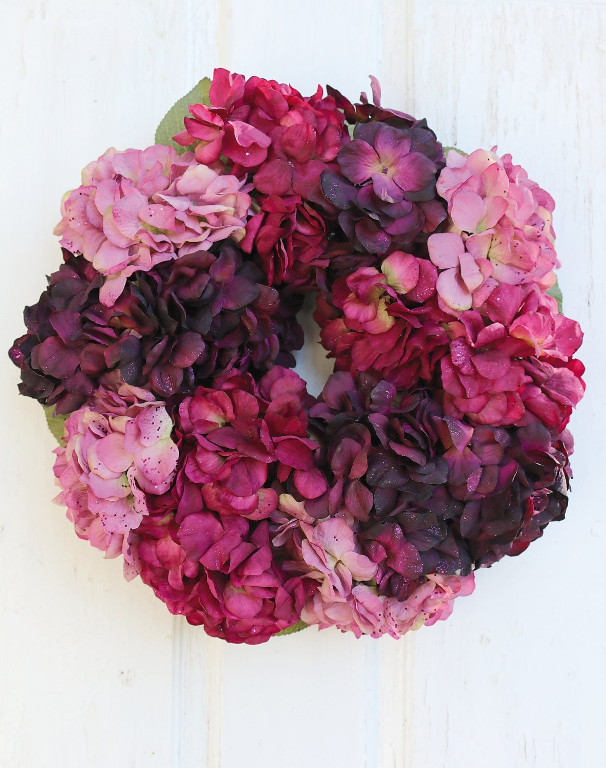 2009 231 a3 Искусственный венок из гортензии с глиттером, Ø 40 см, фиолетово-золотой H-andreas  - Вид №1