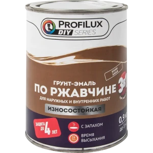 Эмаль по ржавчине 3 в 1 ProfiLux DIY цвет хаки 0.9 кг