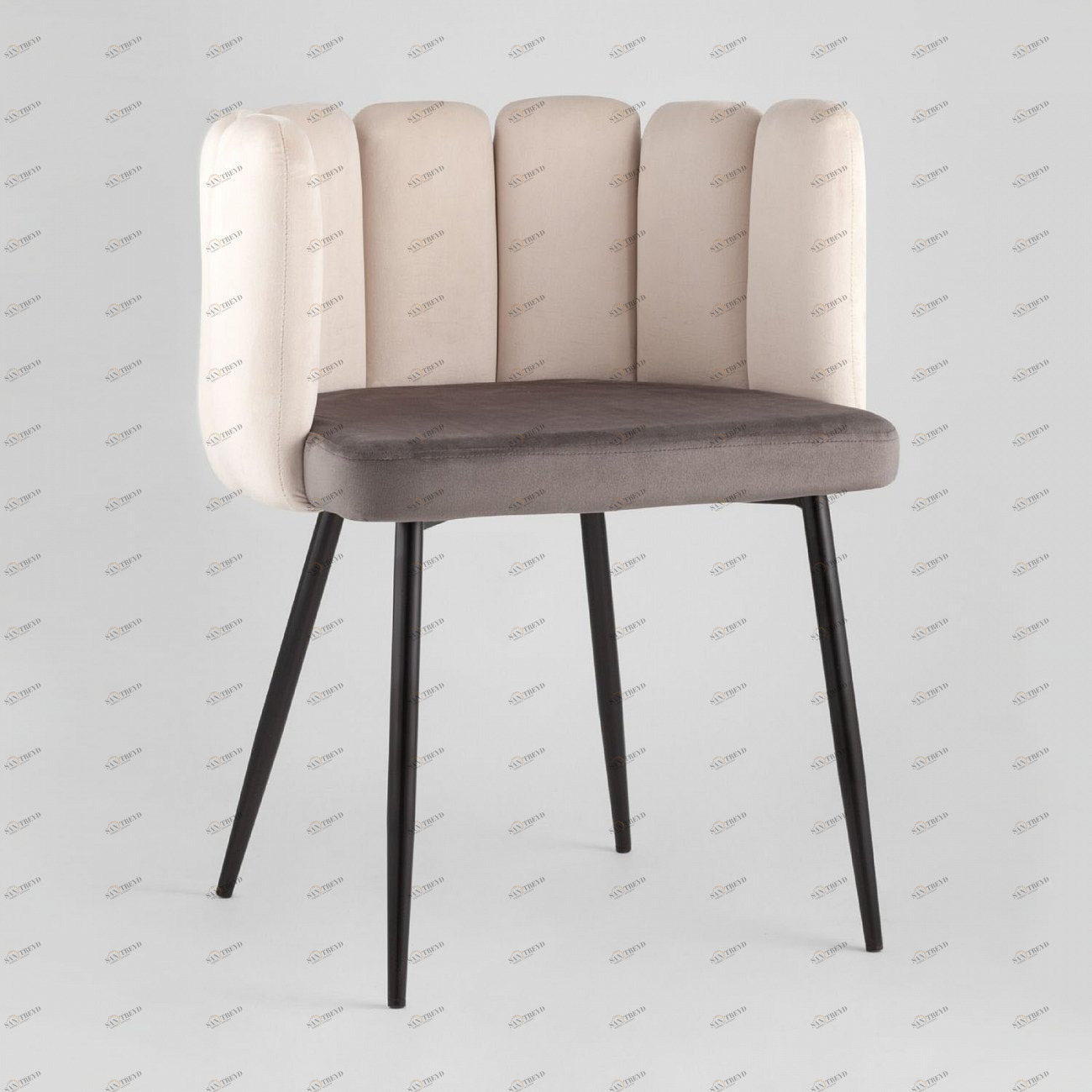 Кресло бежево-темно-серое "Карнавал" STOOL GROUP ДИЗАЙНЕРСКИЕ 00-3881868 Бежевый;серый 