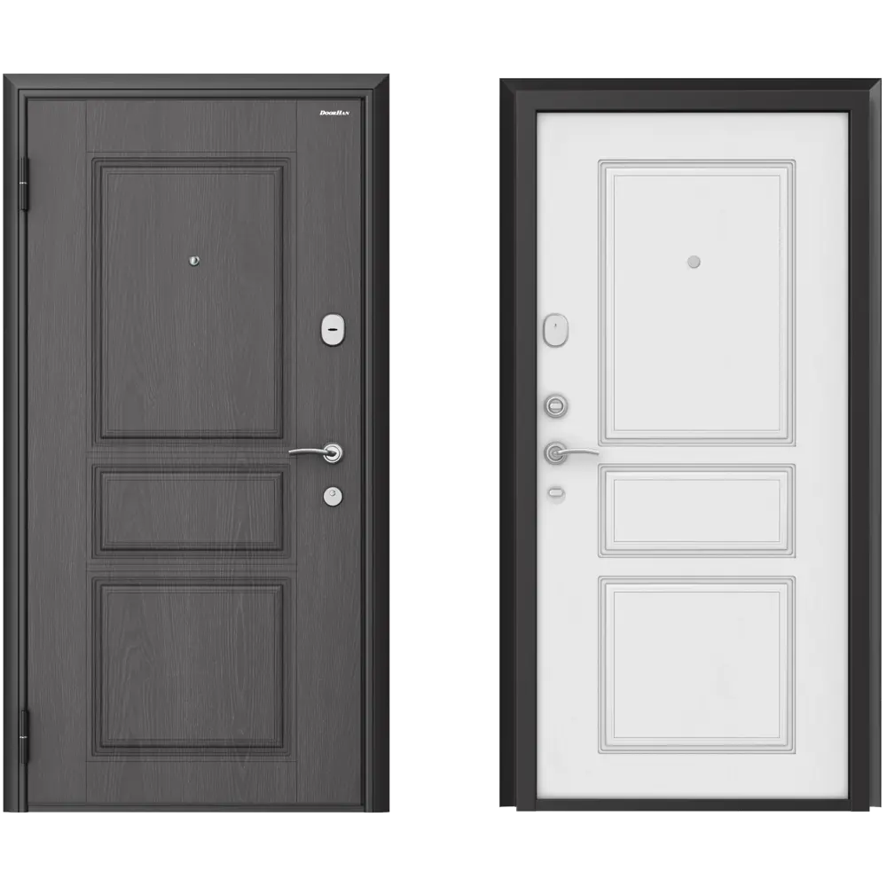 Дверь входная металлическая Премиум New 88x205 см левая роял вуд белый DOORHAN STLM-2040508