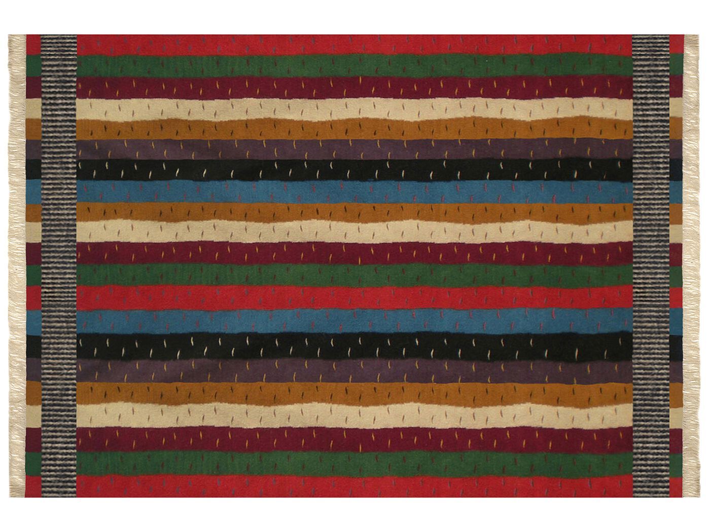 Полосатый шерстяной ковер ручной работы Eugenia Pinna Ambisues ARCH-00085141