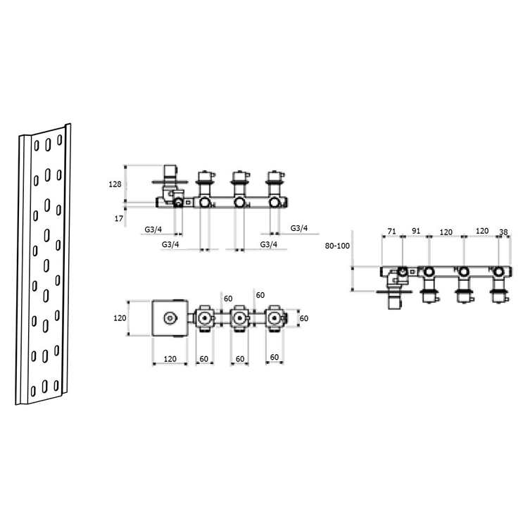 EL971502015 Смеситель для душа Webert Elio - Вид №1