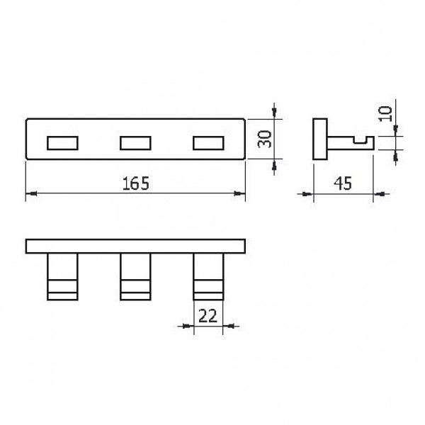 Планка три крючка Langberger (Германия) Alster 10933А sun-id-561762 - Вид №1