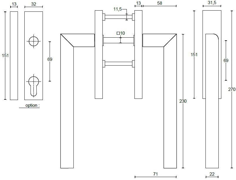 Formani Ручка-ручка из нержавеющей стали для раздвижных дверей Two Pb231/y/pa/pay - Вид №3
