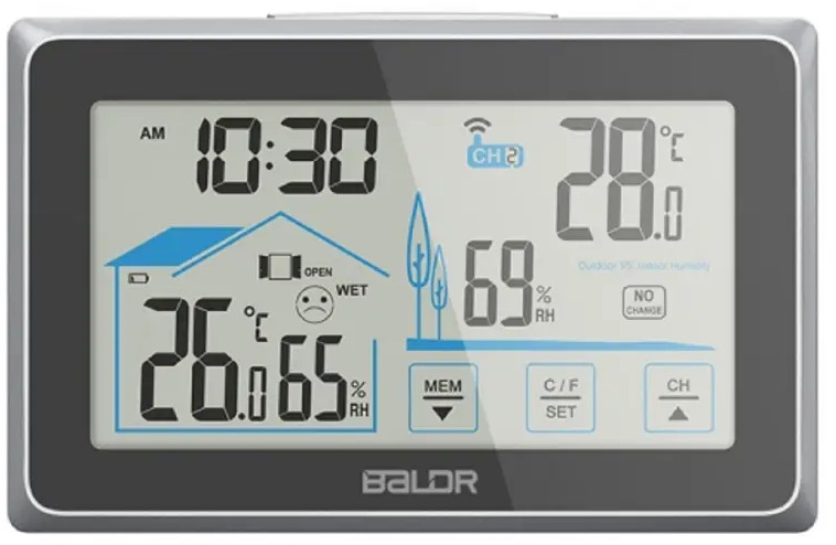 90817416 Метеостанция Baldr B0360WST4H4PR-black беспроводная с 3 внешними датчиками цвет черный STLM-0396040