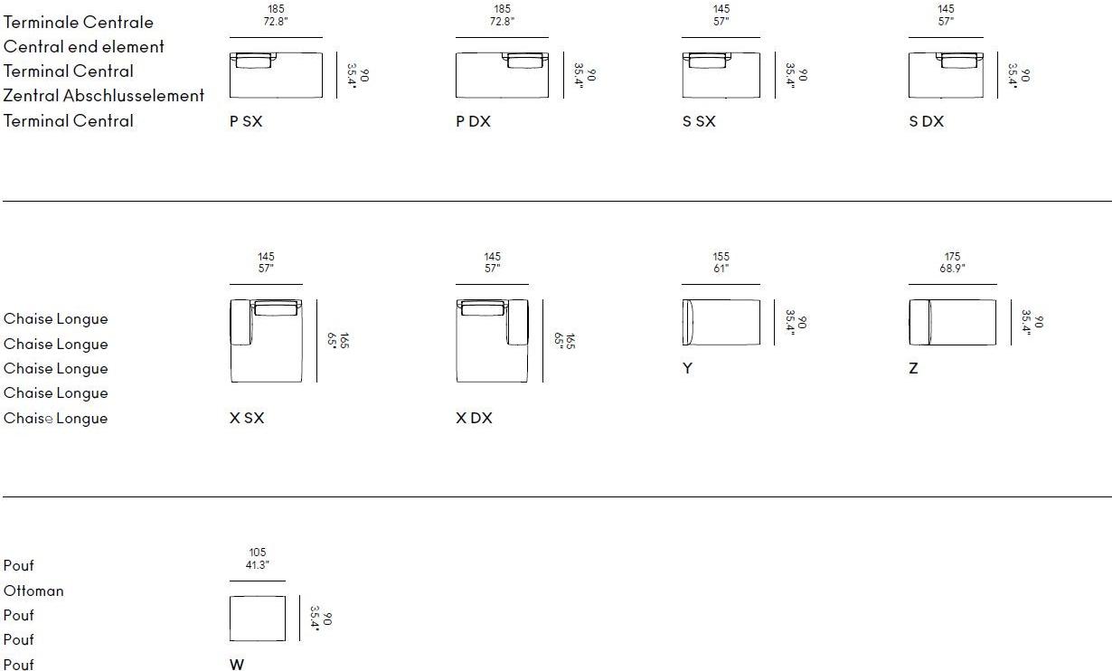 Casamania & Horm Модульный диван со съемным чехлом из ткани или кожи Miles sun-id-1389996 - Вид №8