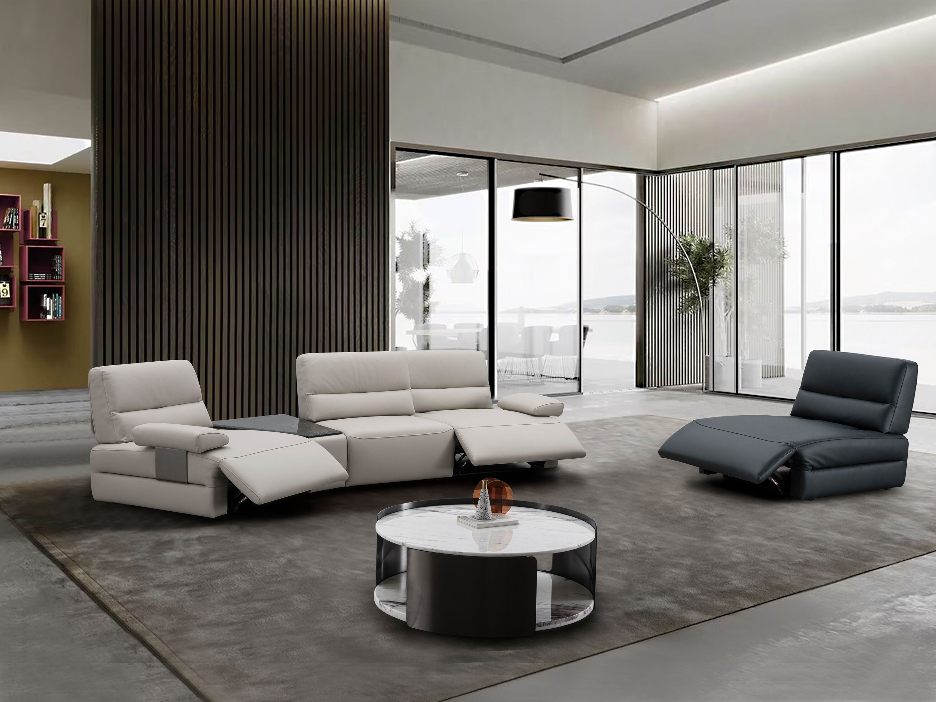 3-местный кожаный диван с электрическим движением CAMPO DE' FIORI лестница ARCH-00018544 - Вид №1