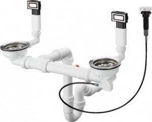 43932800 D15-11 Автоматический слив-переливной набор для двойной чаши Hansgrohe