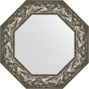 BY 3832 Зеркало в багетной раме - византия серебро 99 mm EVOFORM Octagon