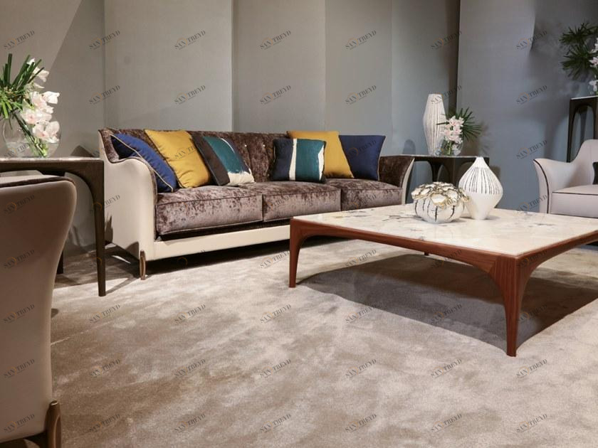 Bellotti Ezio 3-х местный диван из кожи и ткани Gea 2019-63