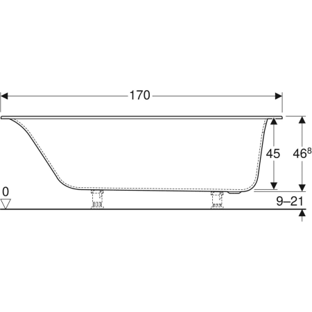 554.006.01.1 Прямоугольная ванна Geberit Soana, узкий край Geberit  - Вид №17