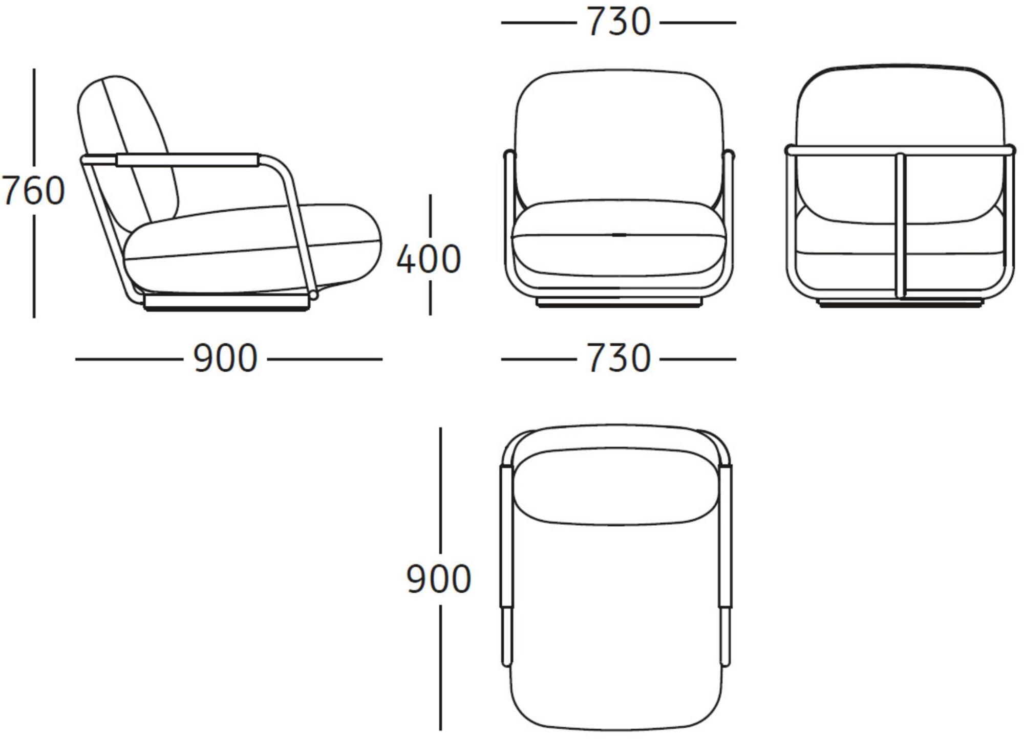 ROSSIN Поворотное тканевое кресло с подлокотниками Pilù sun-id-1431021 - Вид №7