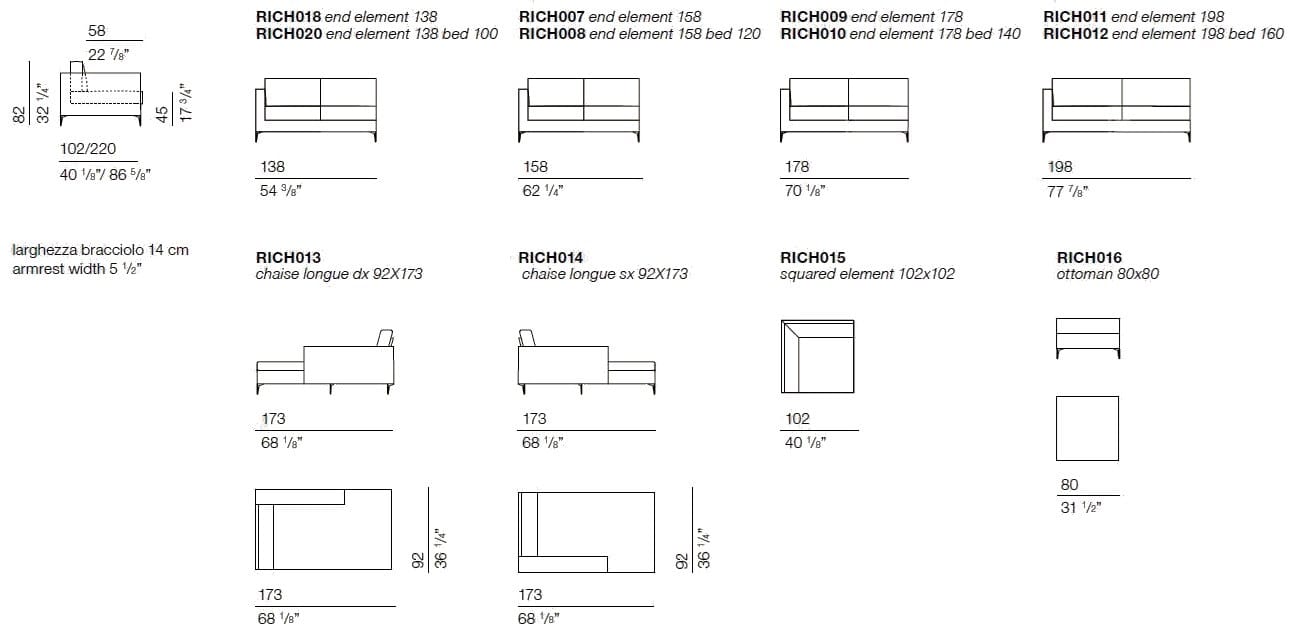 Тканевый раскладной диван-кровать с полуостровом BODEMA RICHARD ARCH-00140474 - Вид №2