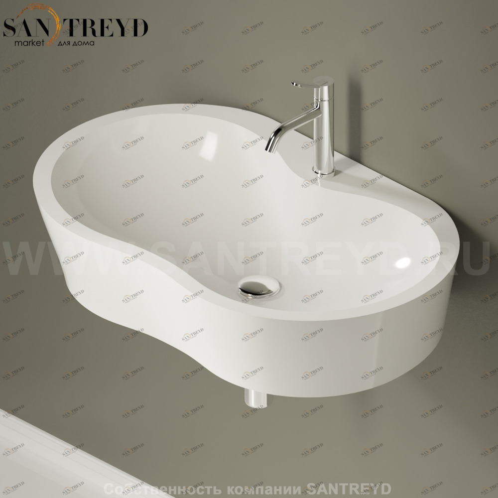 ACER0780M1R0ZZ Подвесная раковина настенная овальная Agape  белая 