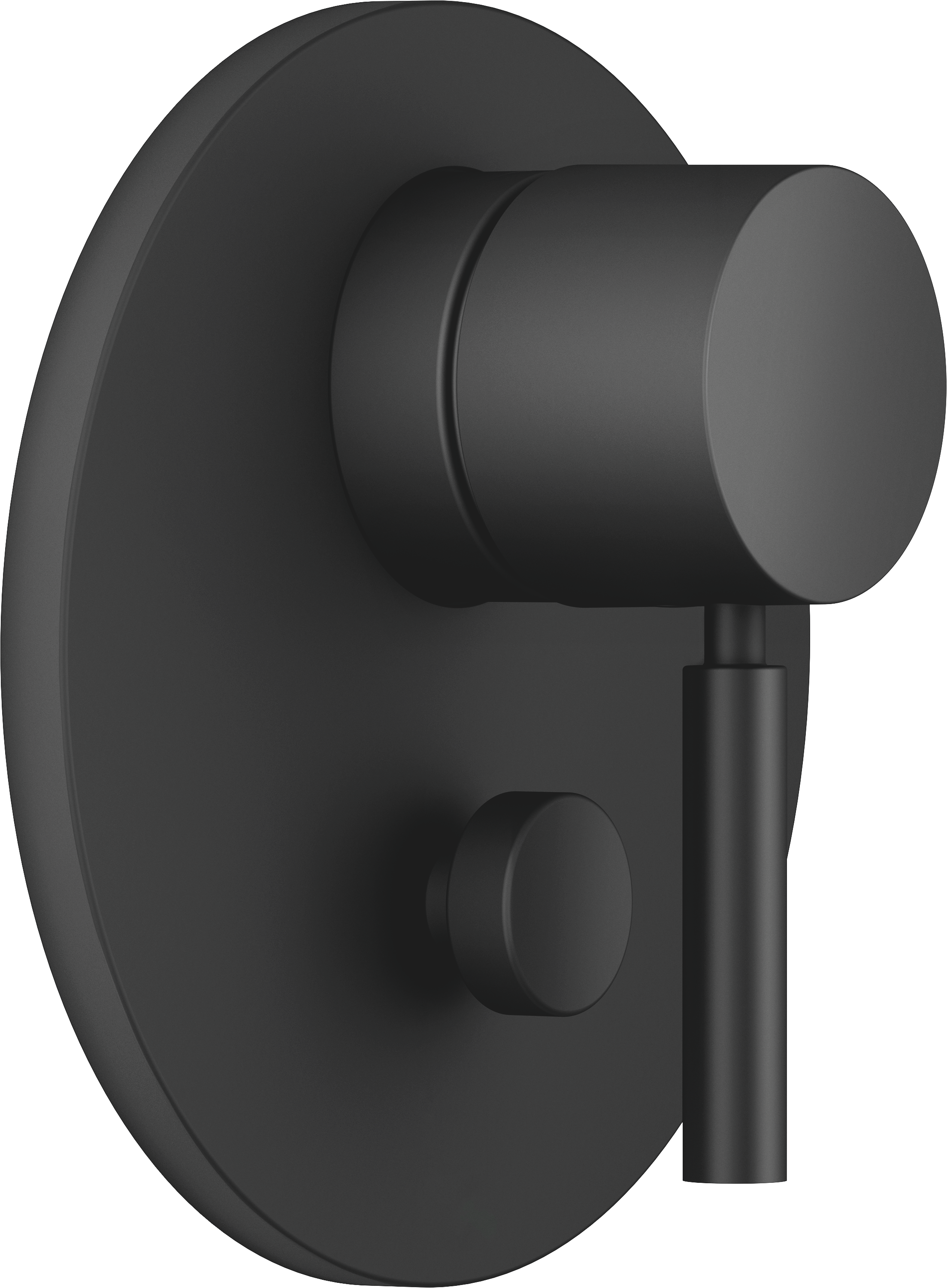 Смеситель однорычажный скрытого монтажа с переключателем - Матовый Черный