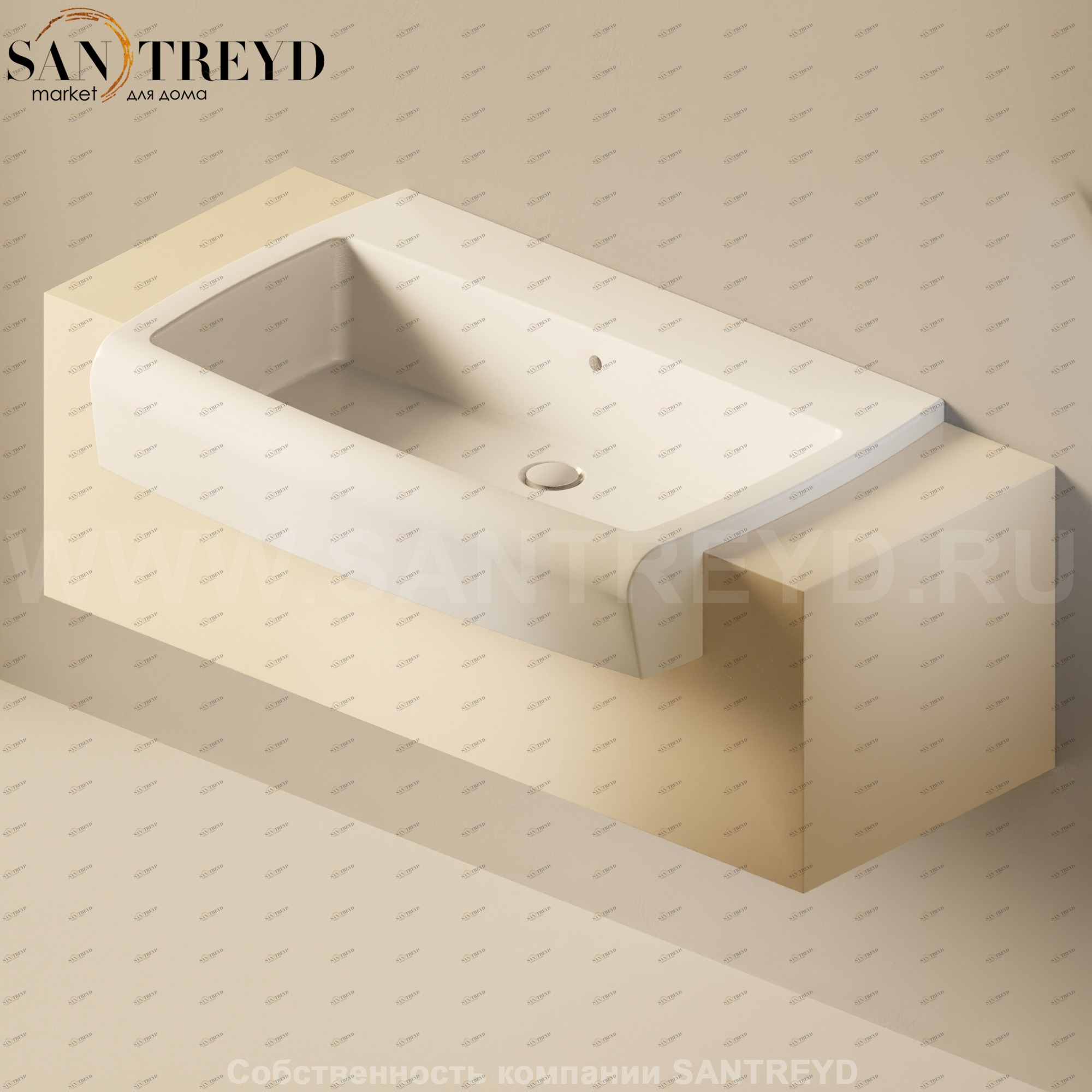 Flaminia UNA Консоль для раковины от 200 до 240 см бежевая UNA90C2.1015 Ceramica Flaminia UNA90C21015