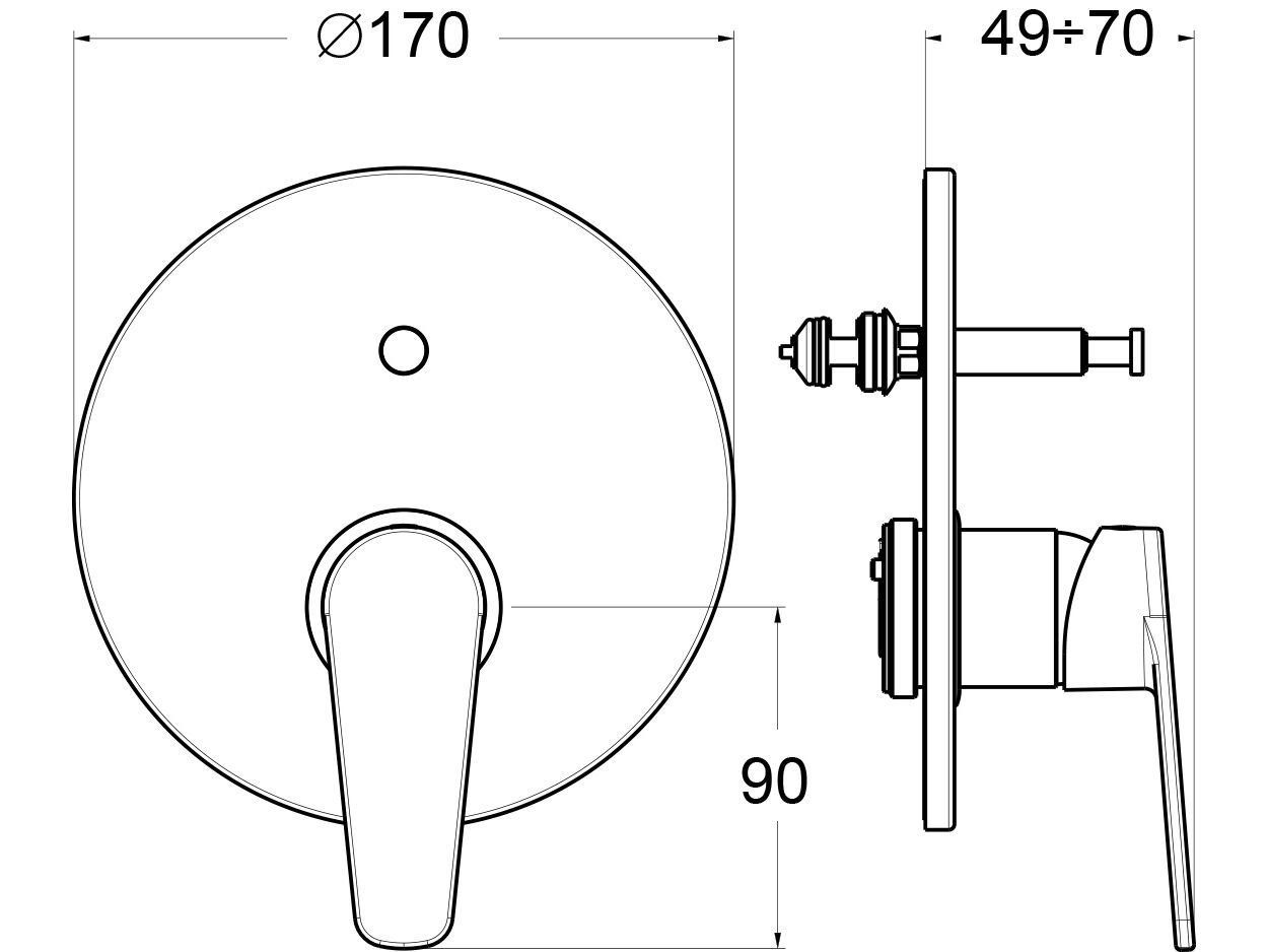 Однорычажный смеситель для душа с переключателем GUGLIELMI RUBINETTERIE сегодня ARCH-00003674 - Вид №1