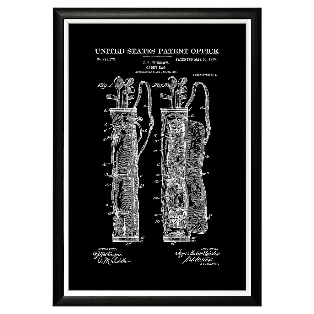 896521434_1818 Арт-постер «Патент на сумку для гольфа» Object Desire 